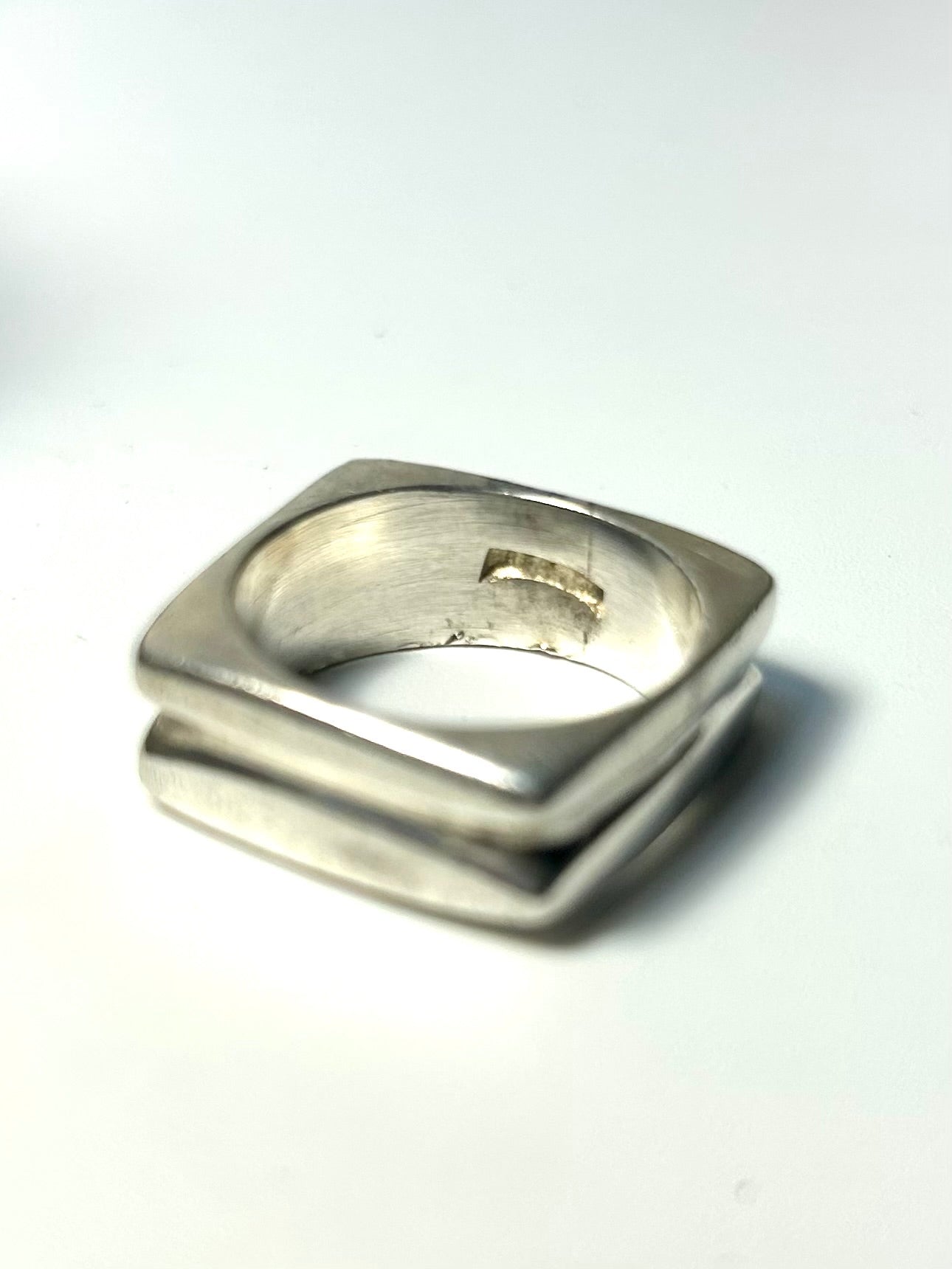 Size 8.5 Square Vintage Modernist Ring