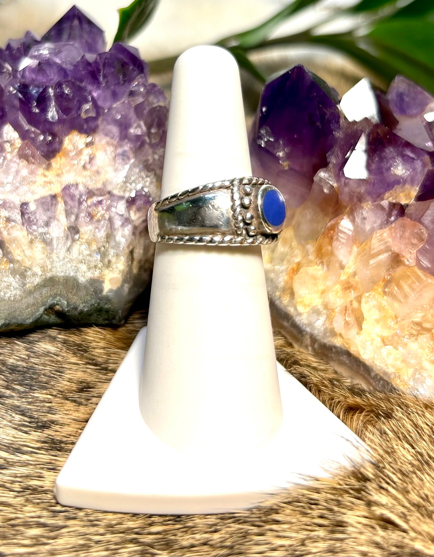 Size 6.5 Vintage Sterling Silver Lapis Ring