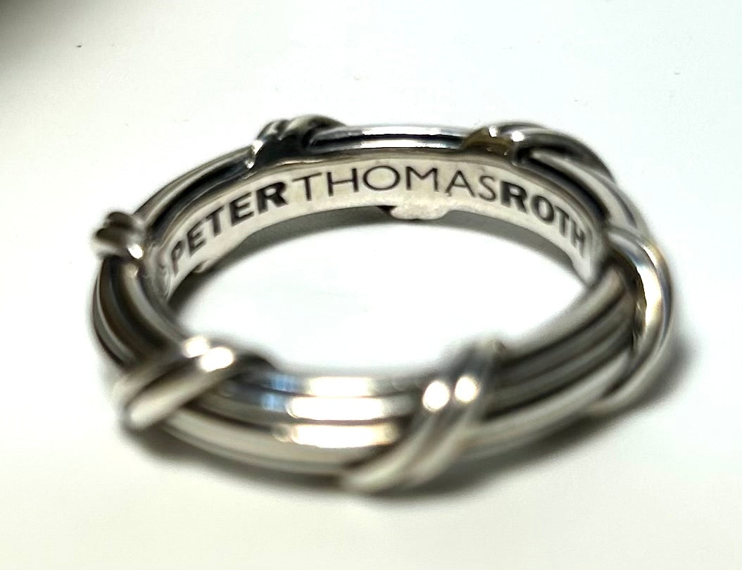 Size 8 Ribbon & Reed Sterling Silver Peter Thomas Roth Ring