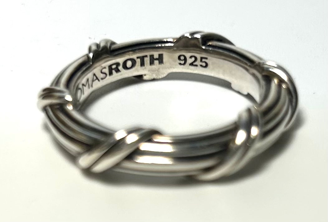 Size 8 Ribbon & Reed Sterling Silver Peter Thomas Roth Ring