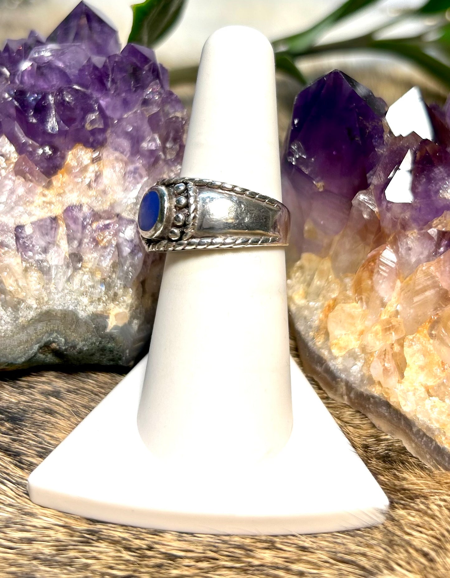 Size 6.5 Vintage Sterling Silver Lapis Ring